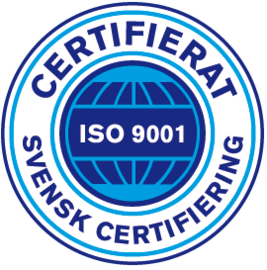 ISO 9001 logga. Klicka för att läsa