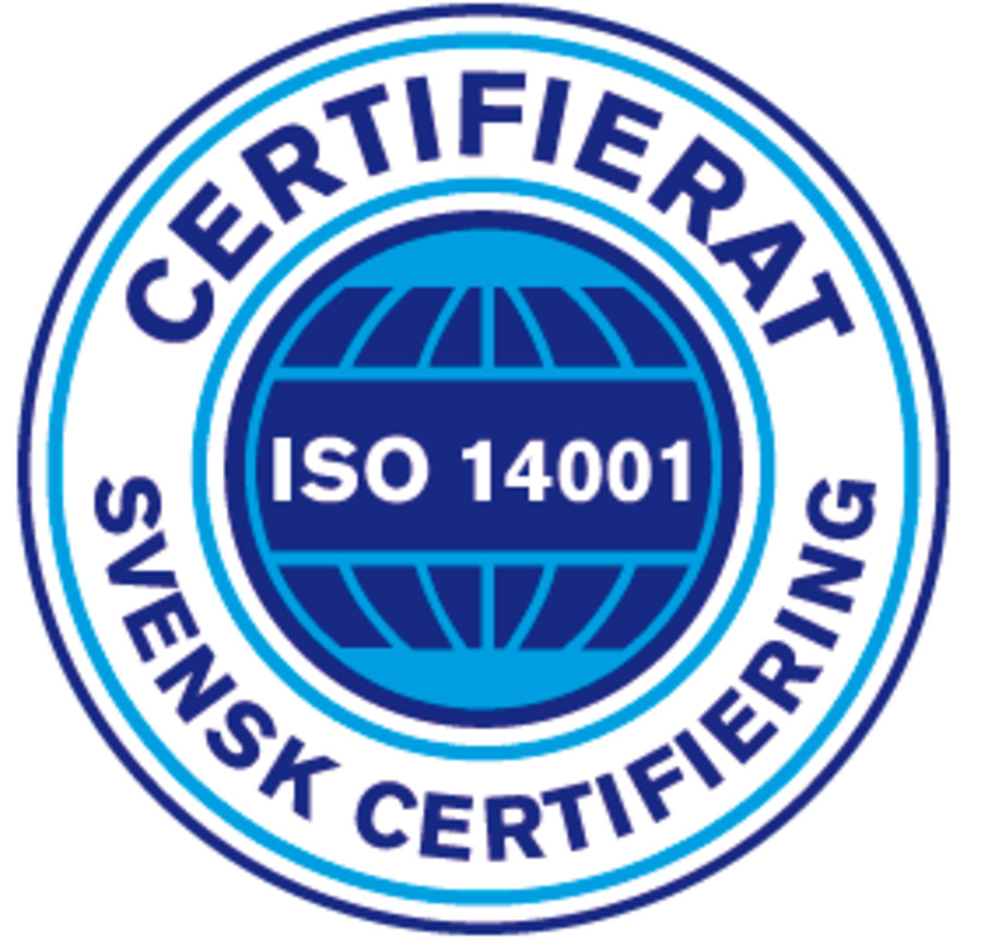 ISO 14001 logga. Klicka för att läsa