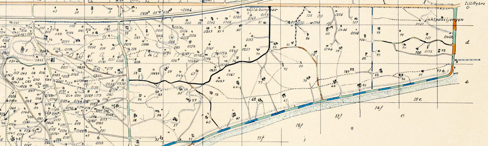 1940, reviderad 1946. Planeringskarta för Sandskogen. Josef Tånnander