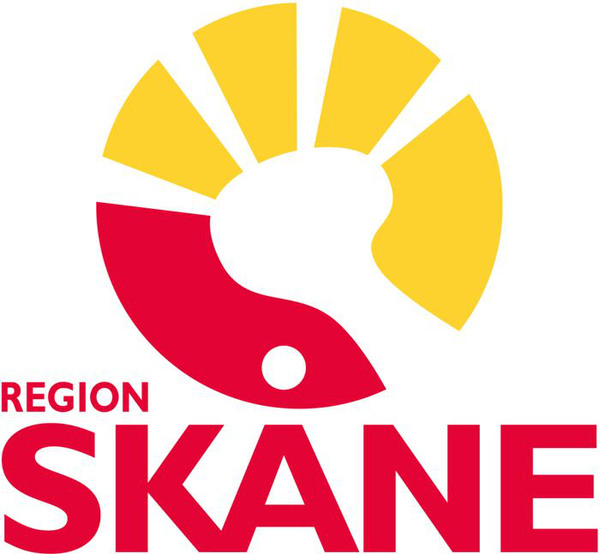 Region Skånes logga i gult och rött.