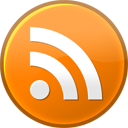 Den internationellt erkända RSS-symbolen, här i rund variant.