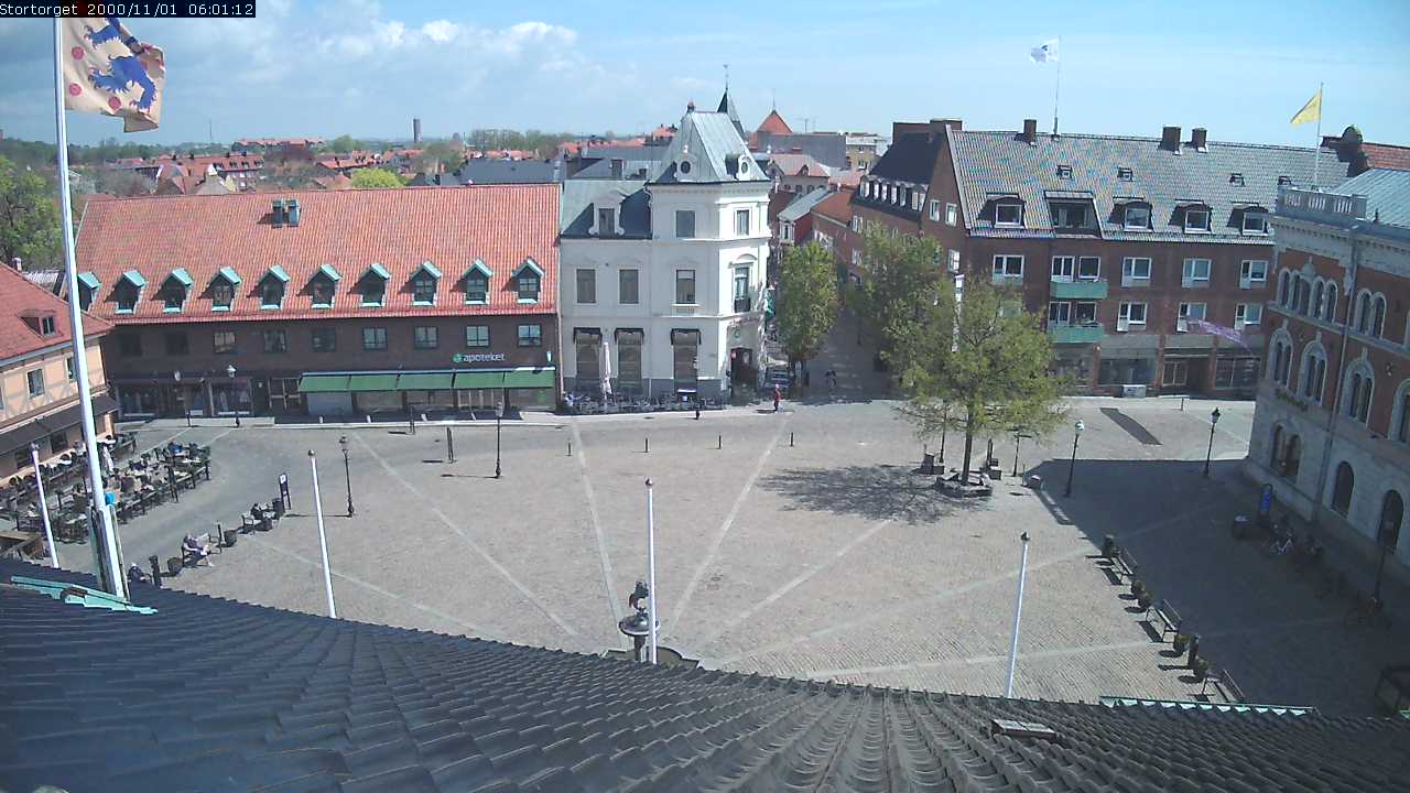 Webcam från Gamla Rådhuset österut mot St. Östergatan, gågatan.